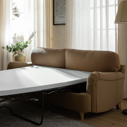 Canapé-lit 3 places Daphnis en velours camel