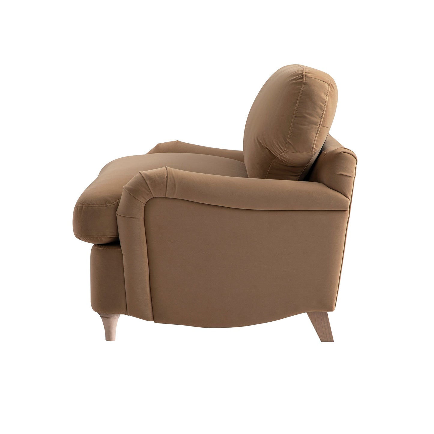 Canapé-lit en velours camel Daphnis, causeuse