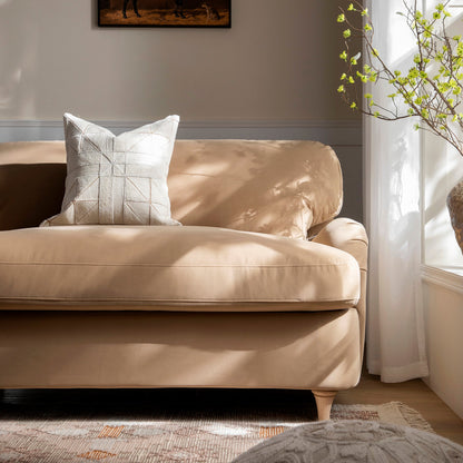 Canapé-lit en velours camel Daphnis, causeuse