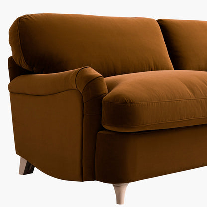 Canapé-lit 3 places en velours cannelle Daphnis