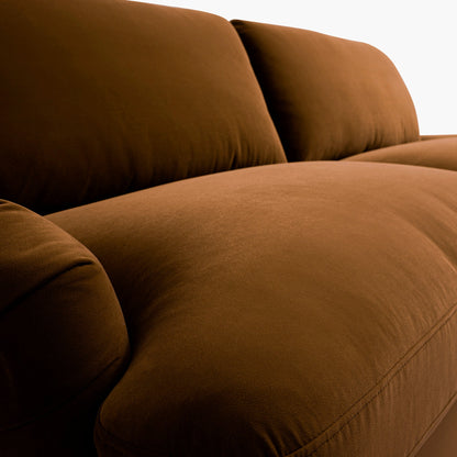 Canapé-lit 3 places en velours cannelle Daphnis