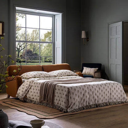 Canapé-lit 3 places en velours cannelle Daphnis