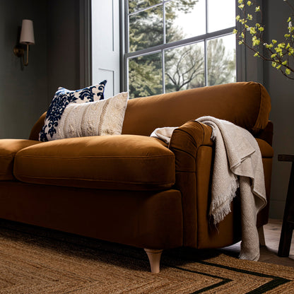 Canapé-lit 3 places en velours cannelle Daphnis