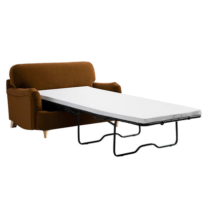 Canapé-lit en velours cannelle Daphnis, causeuse