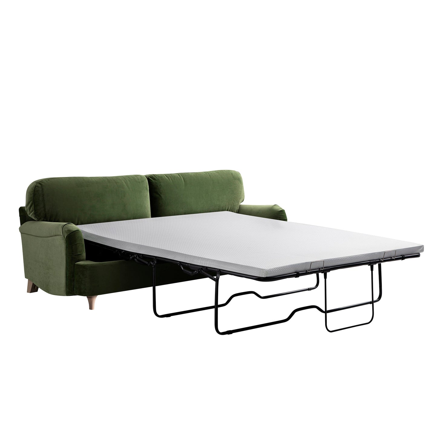 Canapé-lit 3 places en velours vert Daphnis Fern