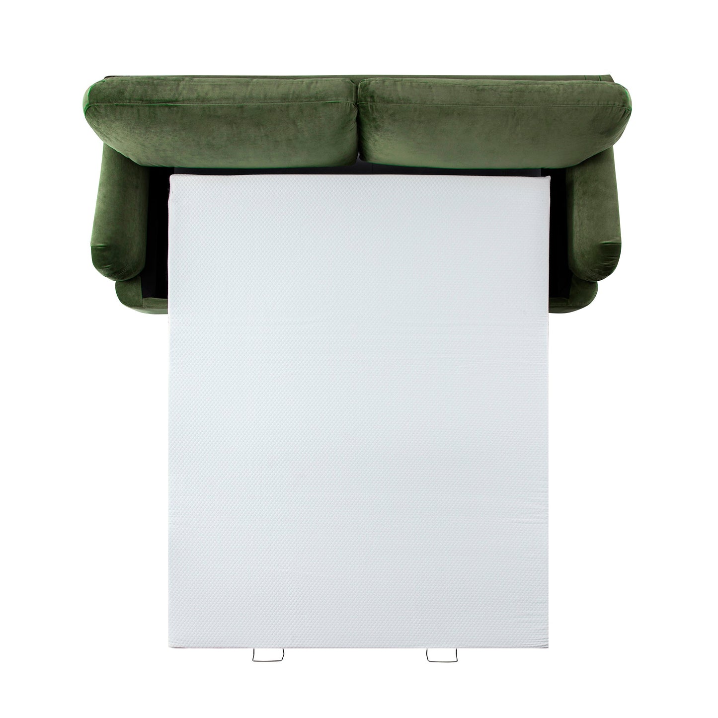 Canapé-lit 3 places en velours vert Daphnis Fern