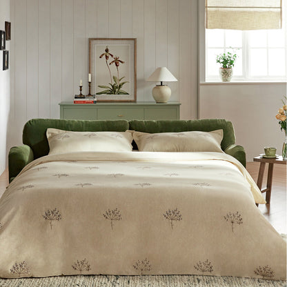 Canapé-lit 3 places en velours vert Daphnis Fern