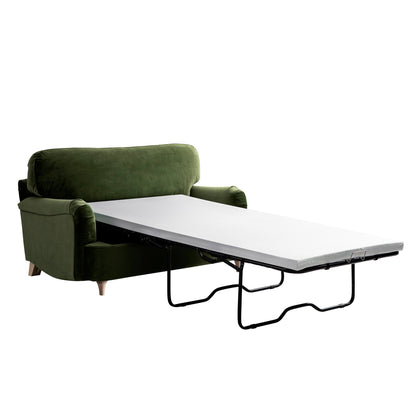 Canapé-lit en velours vert Daphnis Fern, causeuse