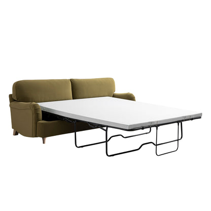 Canapé-lit en velours Daphnis Fudge, grand format 3 places