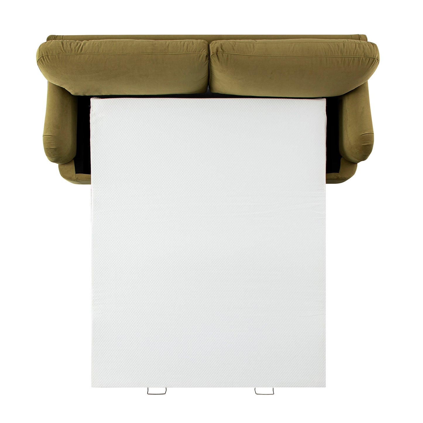 Canapé-lit en velours Daphnis Fudge, grand format 3 places