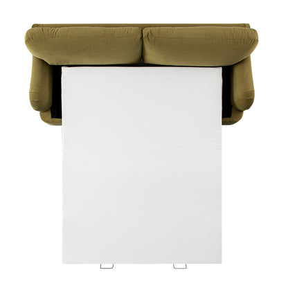 Canapé-lit en velours Daphnis Fudge, grand format 3 places