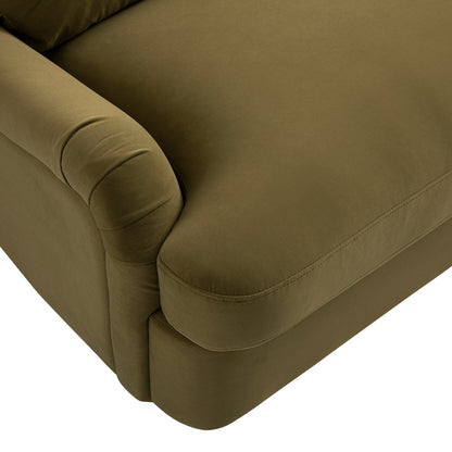 Canapé-lit en velours Daphnis Fudge, grand format 3 places