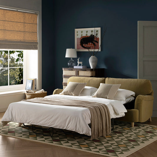 Canapé-lit en velours Daphnis Fudge, grand format 3 places