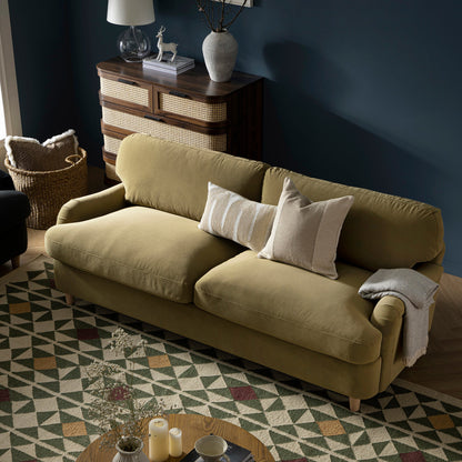 Canapé-lit en velours Daphnis Fudge, grand format 3 places