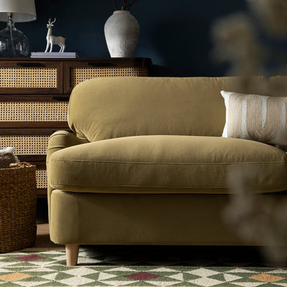 Canapé-lit en velours Daphnis Fudge, grand format 3 places