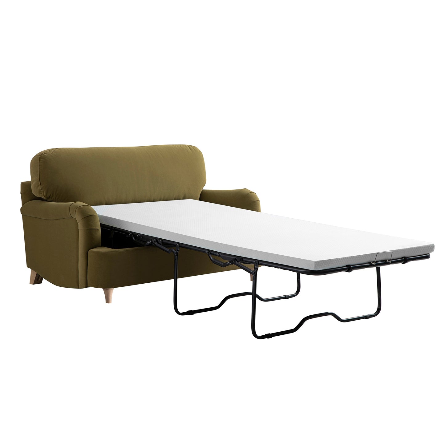 Canapé-lit en velours Daphnis Fudge, causeuse