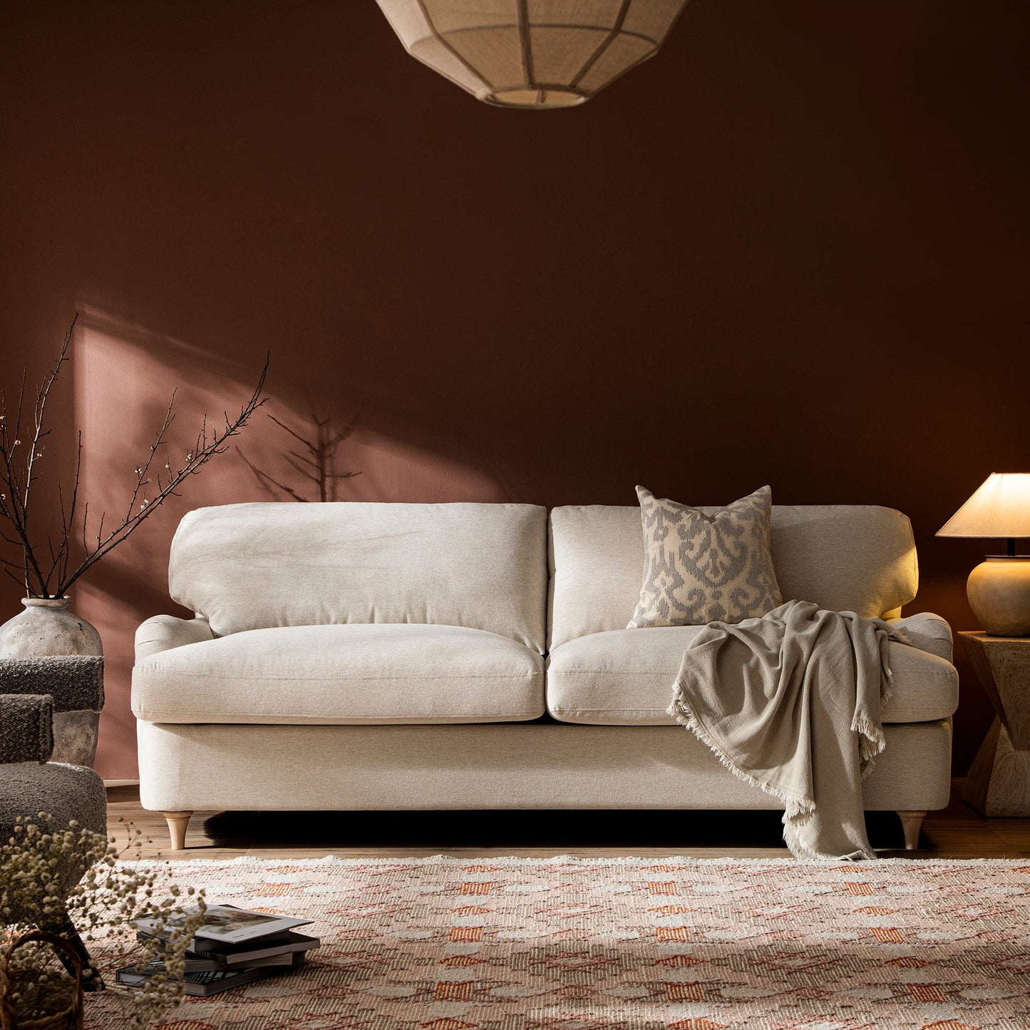 Canapé-lit 3 places en tissu avoine Daphnis