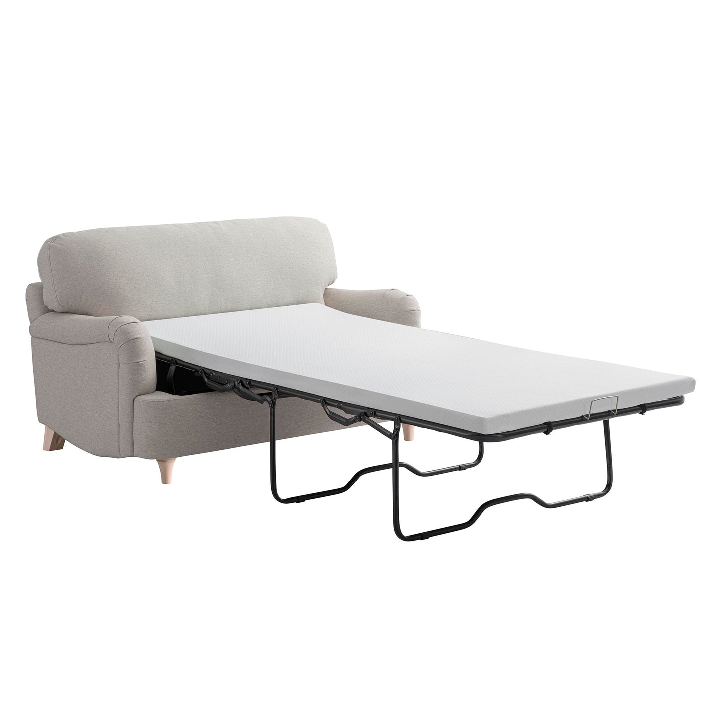 Canapé-lit en tissu Daphnis Oatmeal, causeuse