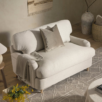 Canapé-lit en tissu Daphnis Oatmeal, causeuse