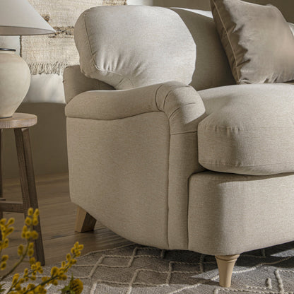 Canapé-lit en tissu Daphnis Oatmeal, causeuse