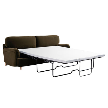 Canapé-lit 3 places en velours aux algues Daphnis