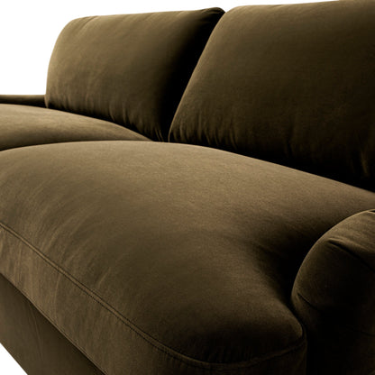 Canapé-lit 3 places en velours aux algues Daphnis