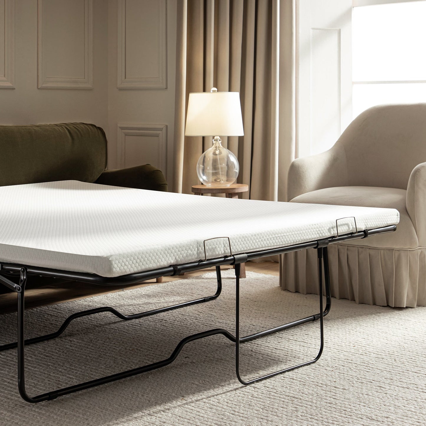 Canapé-lit 3 places en velours aux algues Daphnis