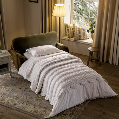 Canapé-lit en velours d'algues Daphnis, causeuse