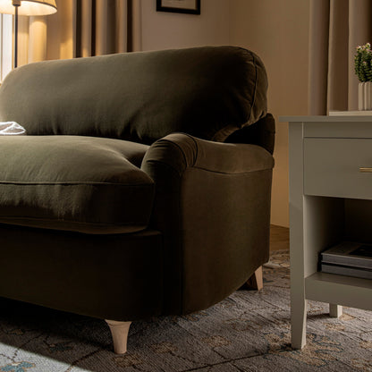 Canapé-lit en velours d'algues Daphnis, causeuse