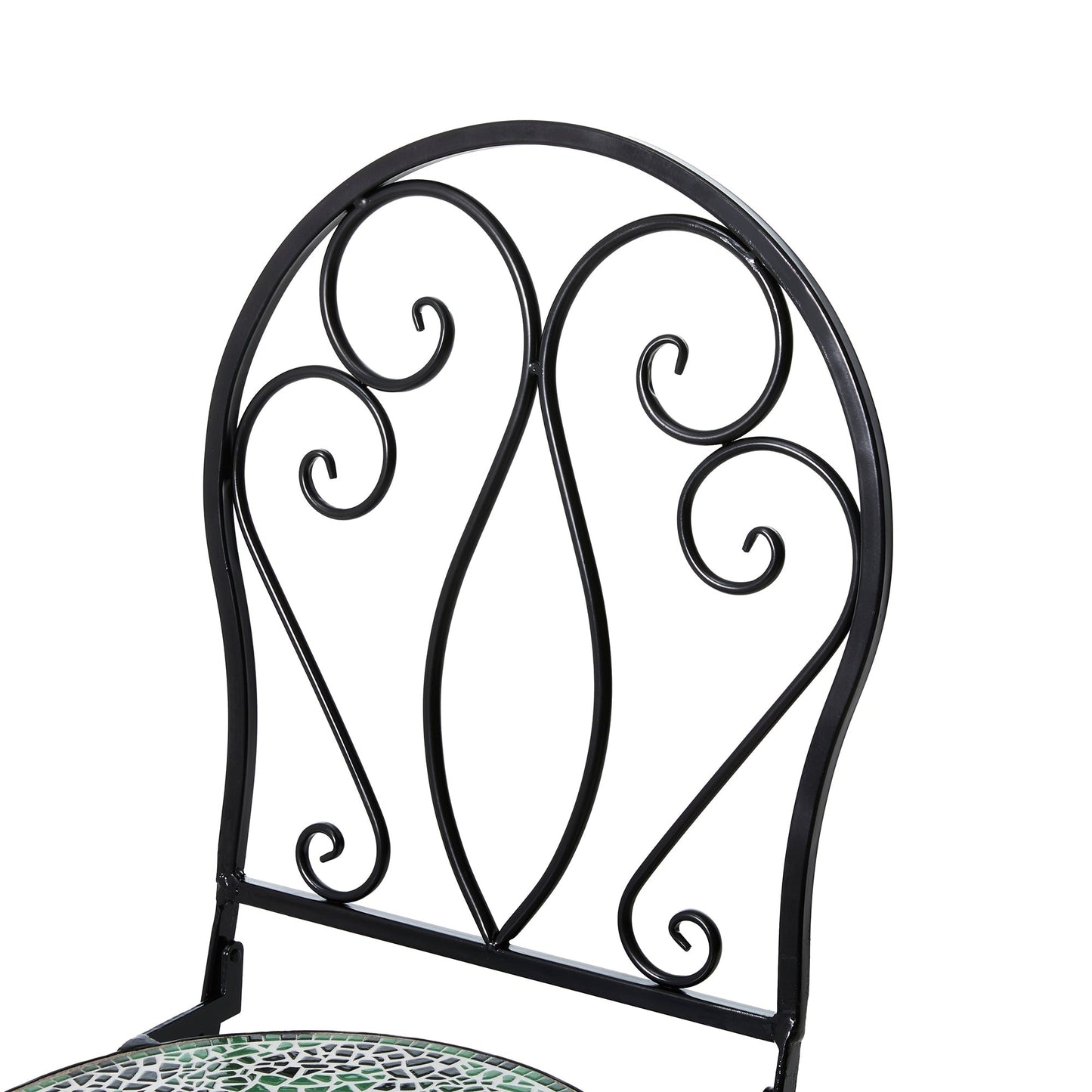 Ensemble bistro pliant en métal d'extérieur Glitzhome, 3 pièces : table et chaises de patio