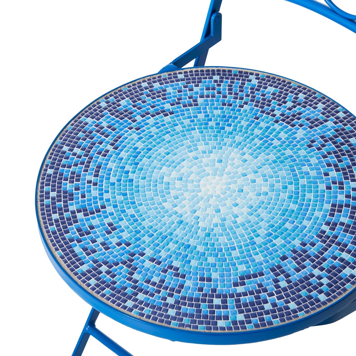 Ensemble bistro pliant en métal d'extérieur Glitzhome, 3 pièces : table et chaises de patio