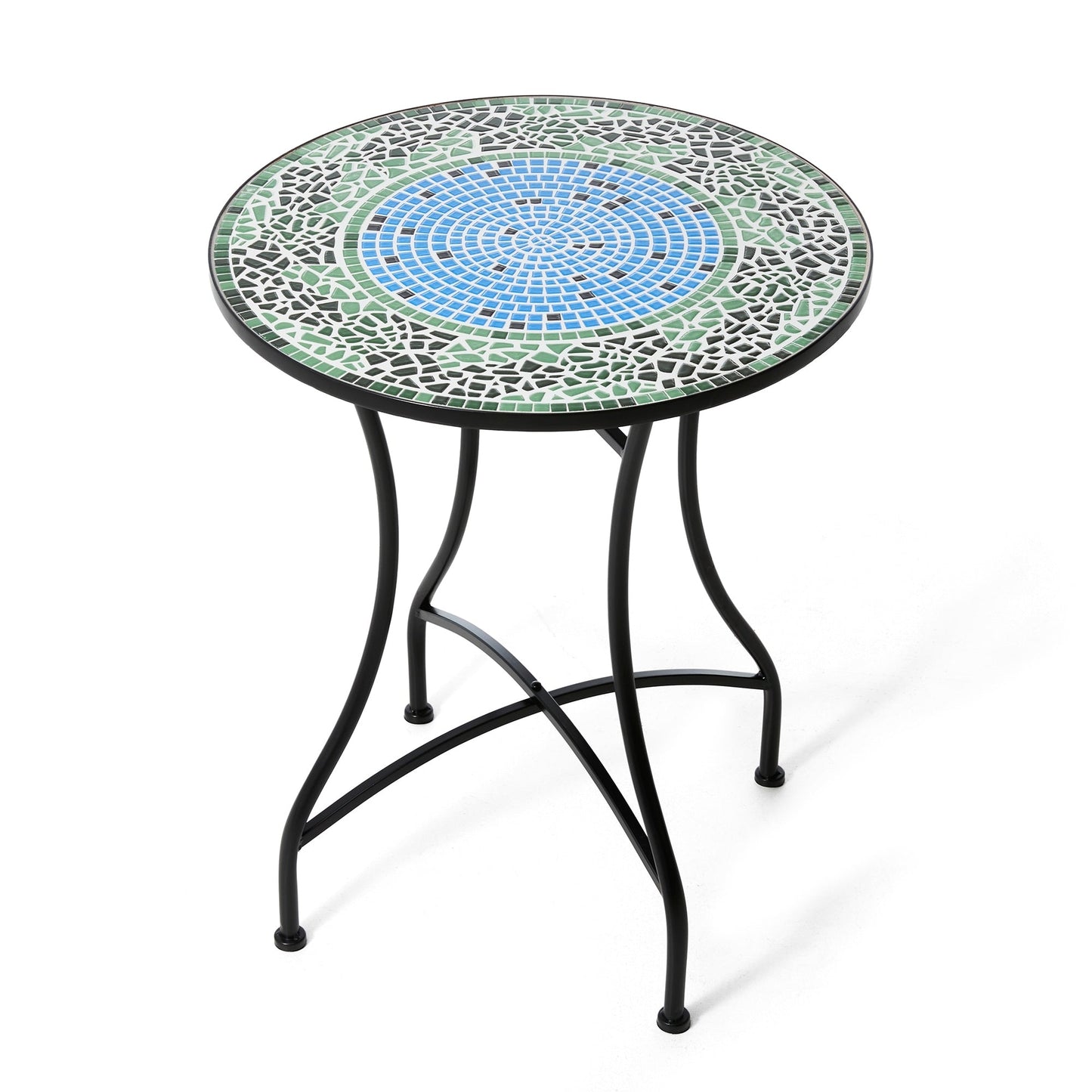 Ensemble bistro pliant en métal d'extérieur Glitzhome, 3 pièces : table et chaises de patio