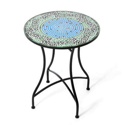 Ensemble bistro pliant en métal d'extérieur Glitzhome, 3 pièces : table et chaises de patio