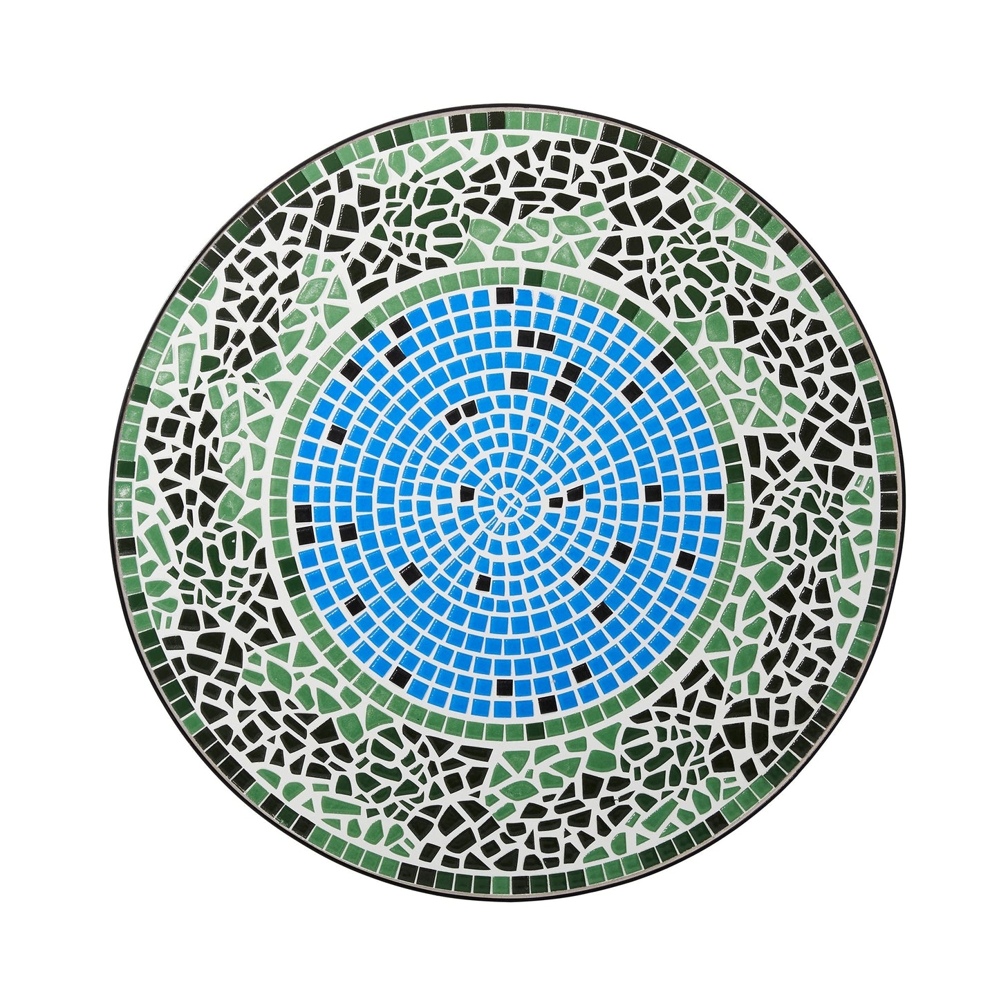 Ensemble bistro pliant en métal d'extérieur Glitzhome, 3 pièces : table et chaises de patio