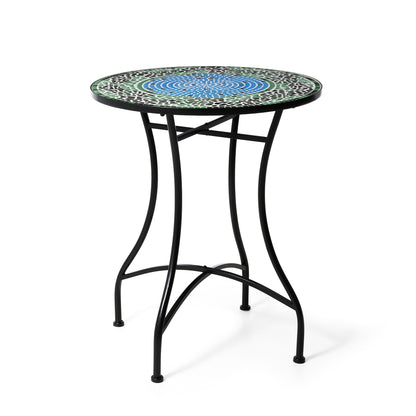 Ensemble bistro pliant en métal d'extérieur Glitzhome, 3 pièces : table et chaises de patio