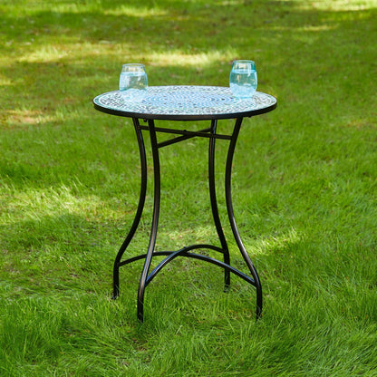 Ensemble bistro pliant en métal d'extérieur Glitzhome, 3 pièces : table et chaises de patio