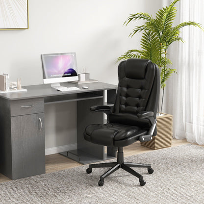 Fauteuil de bureau massant à dossier haut HOMCOM avec 6 points de vibration, beige