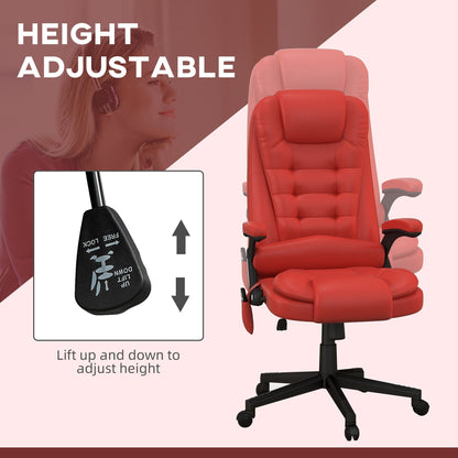 Fauteuil de bureau massant à dossier haut HOMCOM avec 6 points de vibration, beige