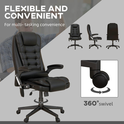 Fauteuil de bureau massant à dossier haut HOMCOM avec 6 points de vibration, beige