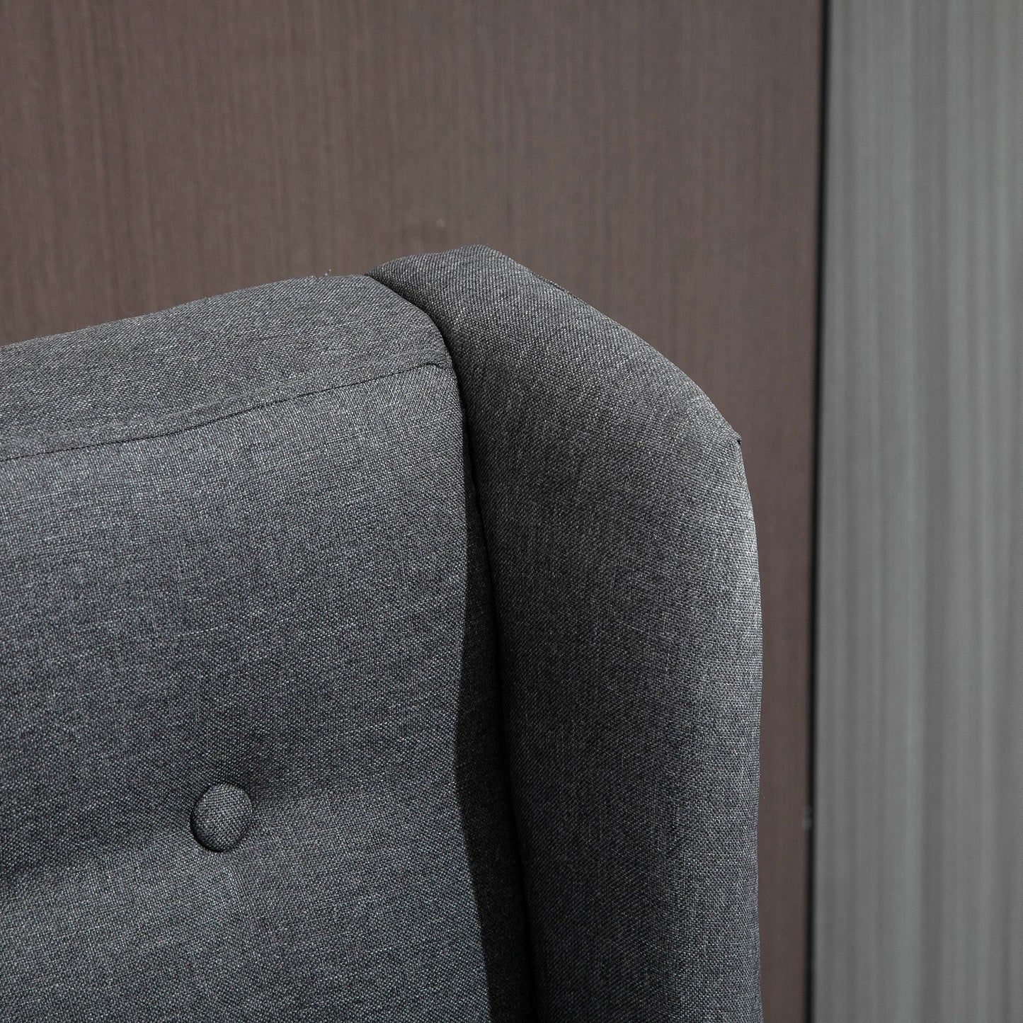 Canapé deux places HOMCOM en lin capitonné, sans accoudoirs, avec pieds en bois - 73 x 110 x 93 cm