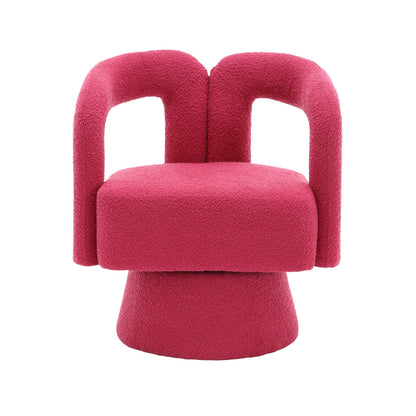 Fauteuils d'appoint HOMEFUN en tissu bouclé, pivotants à 360 degrés, style tonneau confortable