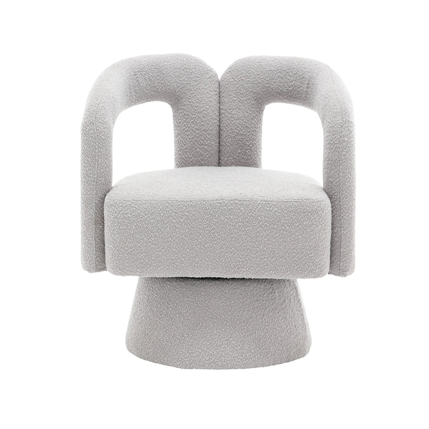 Fauteuils d'appoint HOMEFUN en tissu bouclé, pivotants à 360 degrés, style tonneau confortable