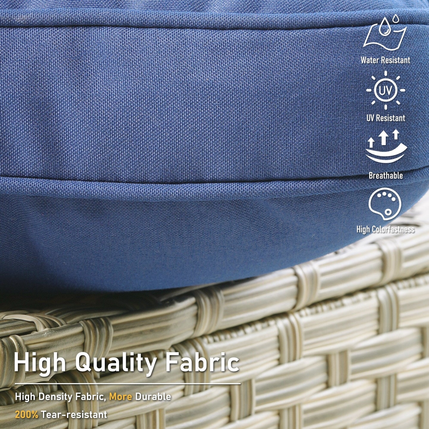 Ensemble de 2 chaises de patio extérieures en rotin tressé à dossier haut HOOOWOOO