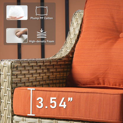 Ensemble de 2 chaises de patio extérieures en rotin tressé à dossier haut HOOOWOOO