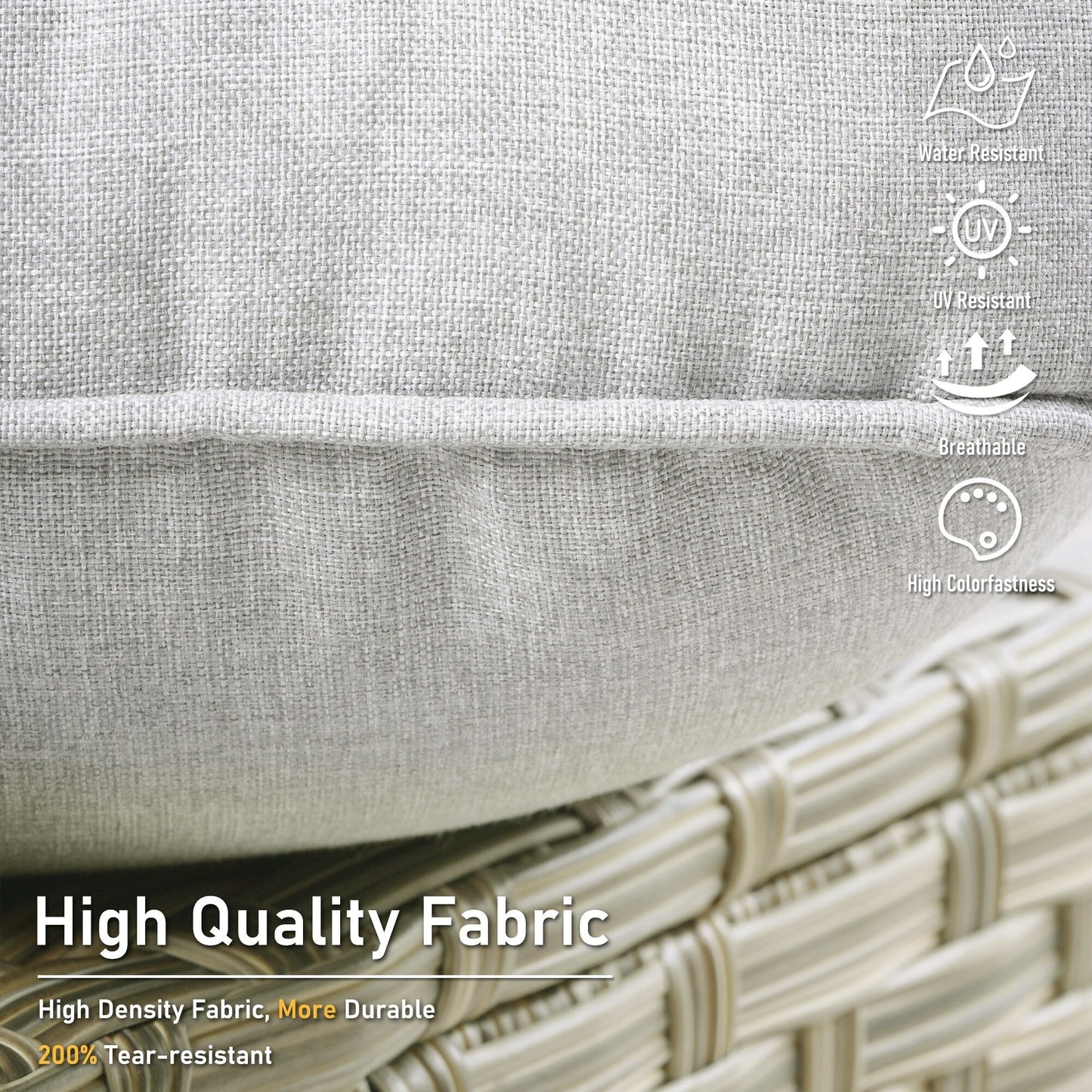 Ensemble de 2 chaises de patio extérieures en rotin tressé à dossier haut HOOOWOOO