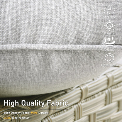 Ensemble de 2 chaises de patio extérieures en rotin tressé à dossier haut HOOOWOOO