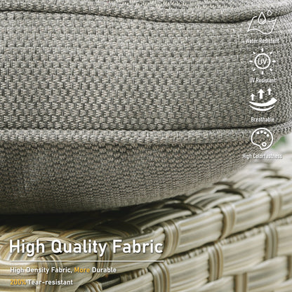 Ensemble de 2 chaises de patio extérieures en rotin tressé à dossier haut HOOOWOOO