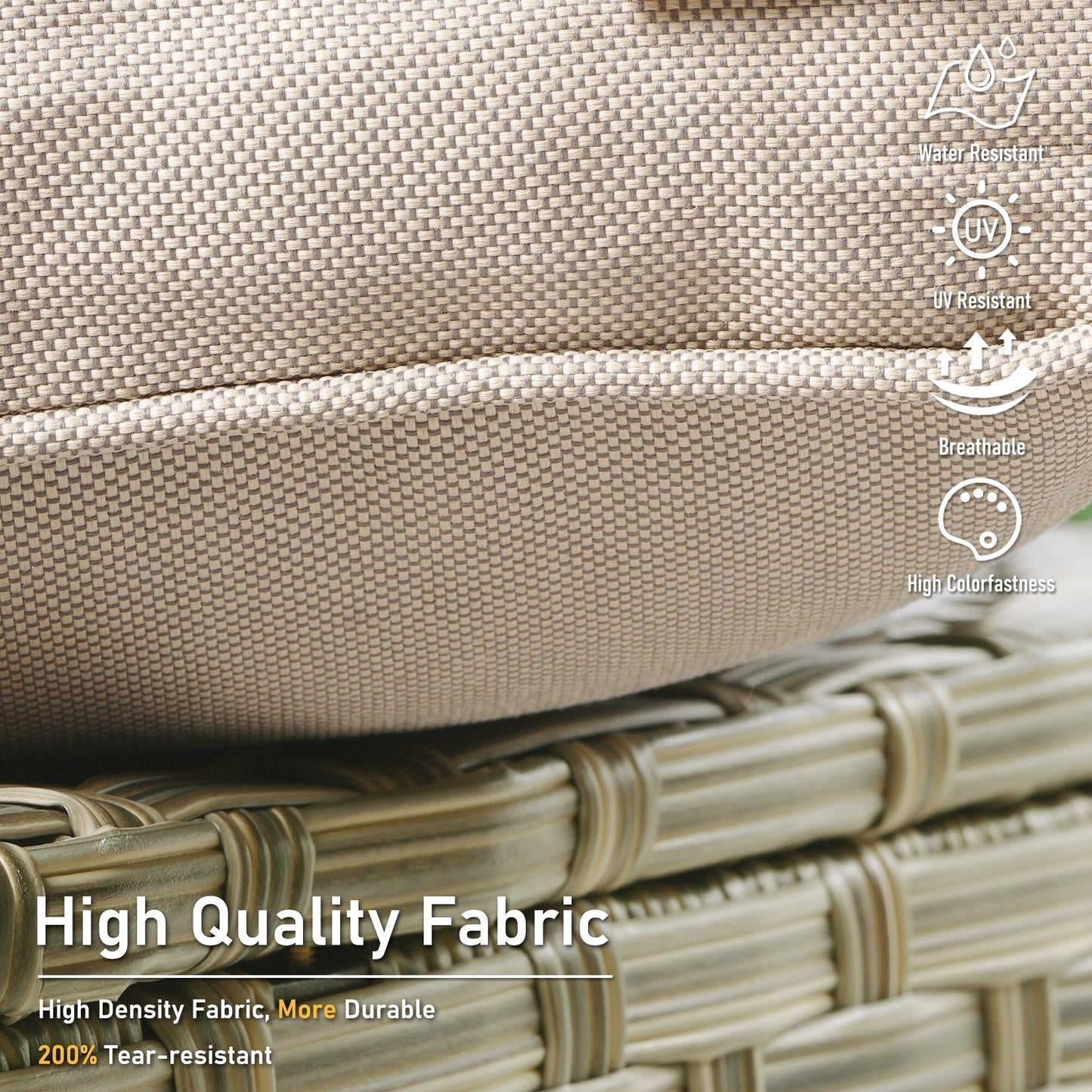 Ensemble de 2 chaises de patio extérieures en rotin tressé à dossier haut HOOOWOOO