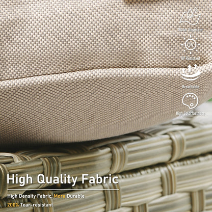 Ensemble de 2 chaises de patio extérieures en rotin tressé à dossier haut HOOOWOOO