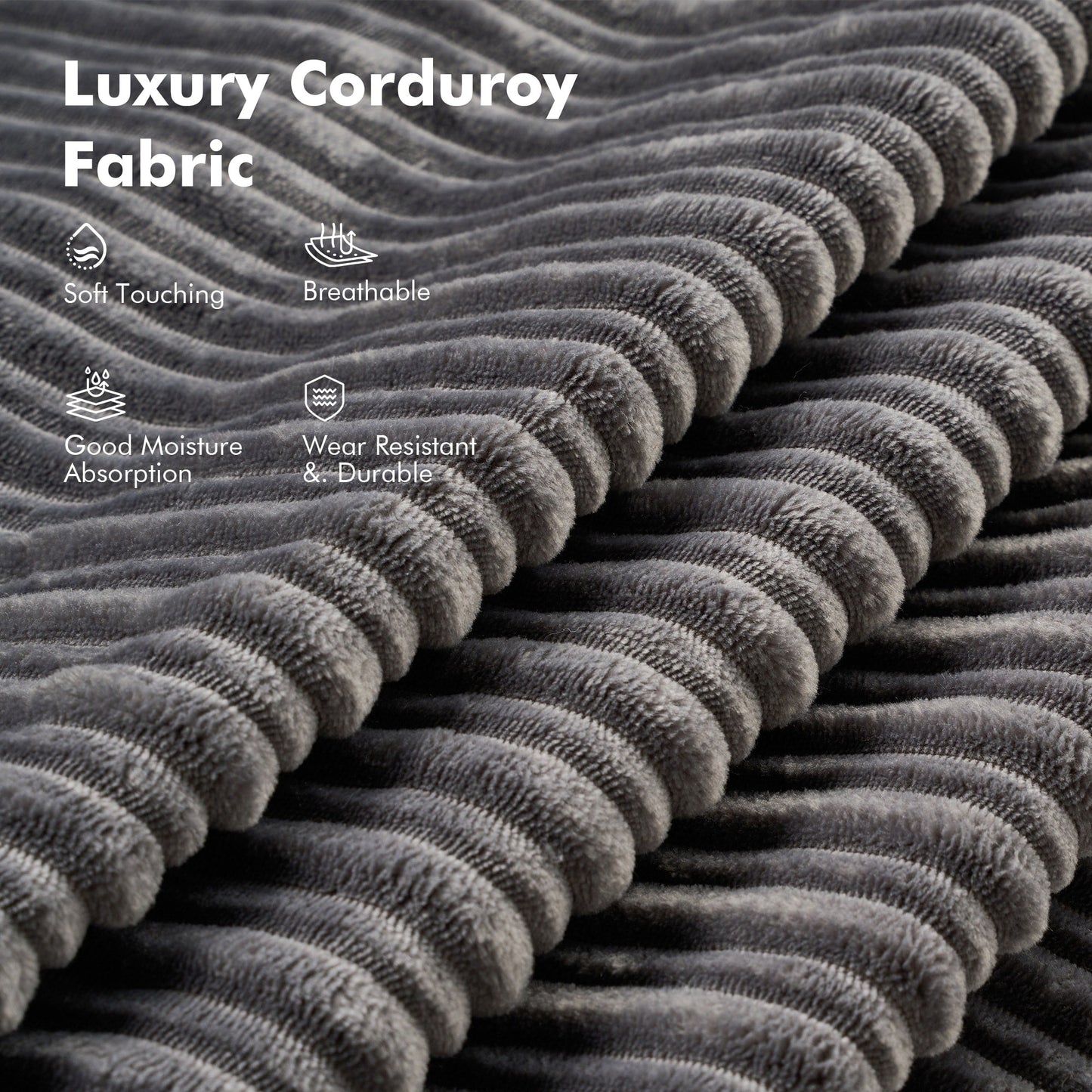 HOOOWOOO Canapé pliant moderne en velours côtelé